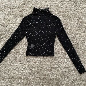 Black sparkled sheer Shein crop top